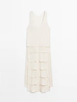 Robe longue fluide à volants