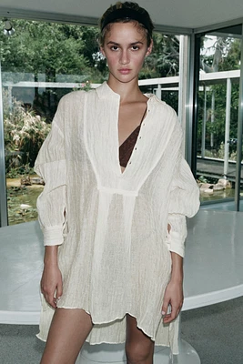 LIMITED EDITION WRINKLE EFFECT LINEN SHIRT