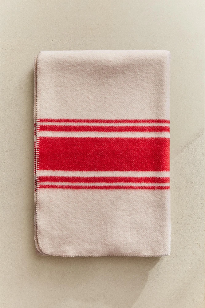 WOOL BLANKET WITH IRREGULAR STRIPES