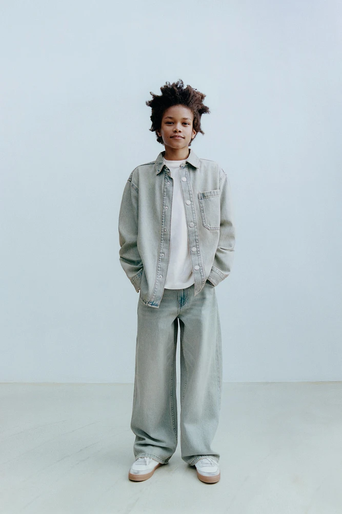 LABEL DENIM OVERSHIRT