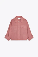 BELTED SLEEVE CROPPED JACKET
