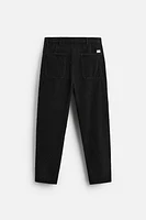 PANTALON COUPE CAROTTE EN DRAP