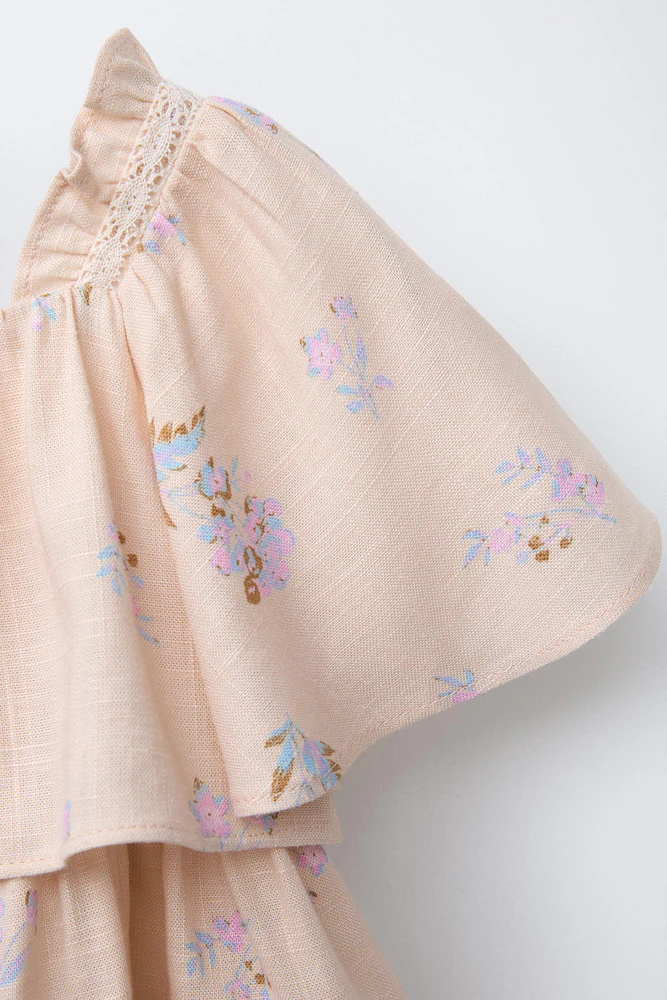 LINEN RUFFLE BLOUSE