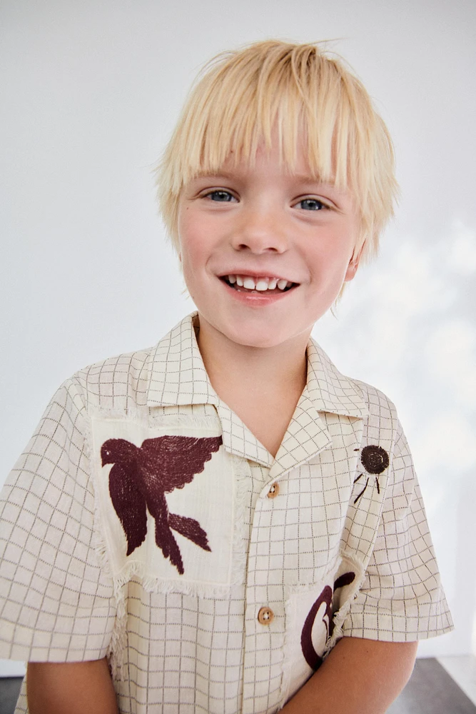 PLAID PATCH SHIRT
