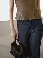 Flowing strappy linen blend top