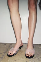 MULES KITTEN HEELS EFFET GOMME