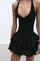 COMBINATION HALTER DRESS