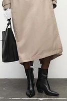 POINTED LEATHER ANKLE BOOTS