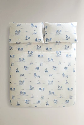 HOUSSE DE COUETTE TOILE JOUY