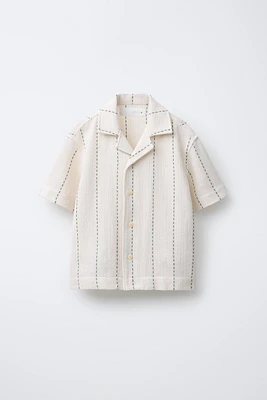 CHEMISE RUSTIQUE BRODERIE RAYURES