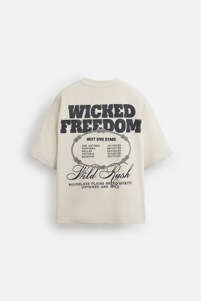 WASHED PRINT T-SHIRT