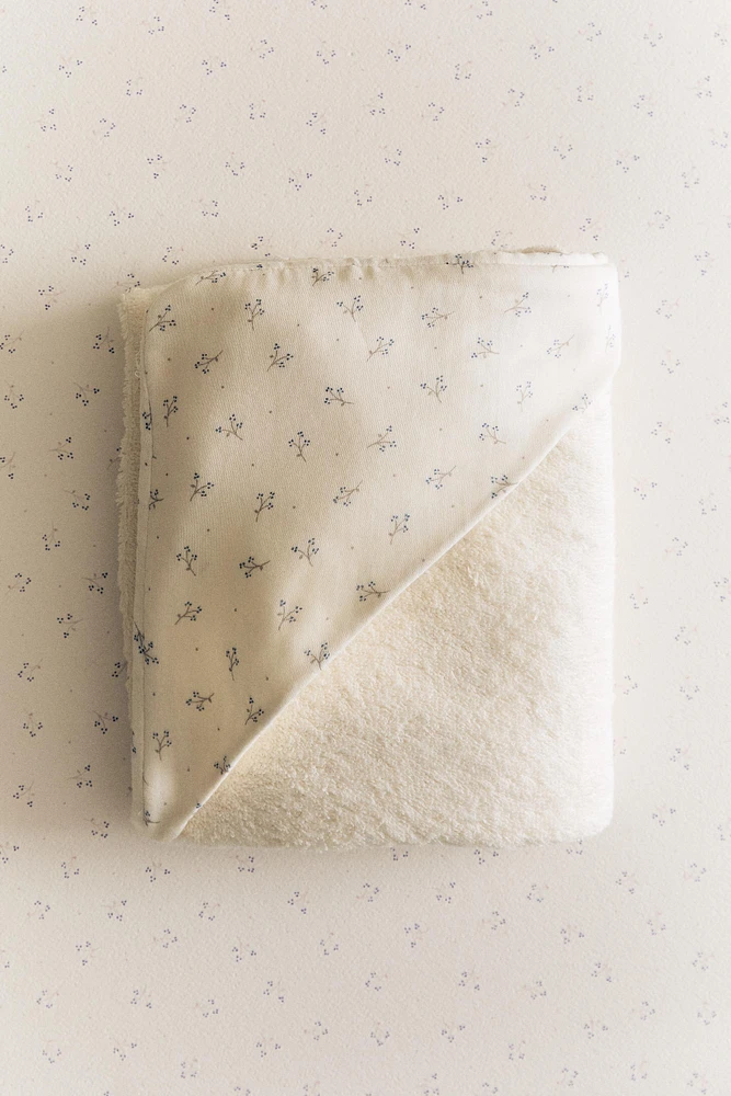 SERVIETTE DE BAIN CAPUCHE BÉBÉ MINIFLEUR