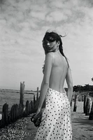 SATIN POLKA DOT MIDI DRESS