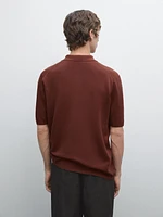 100% cotton textured knit polo shirt
