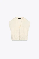 LINEN TOP WITH ELASTIC HEM