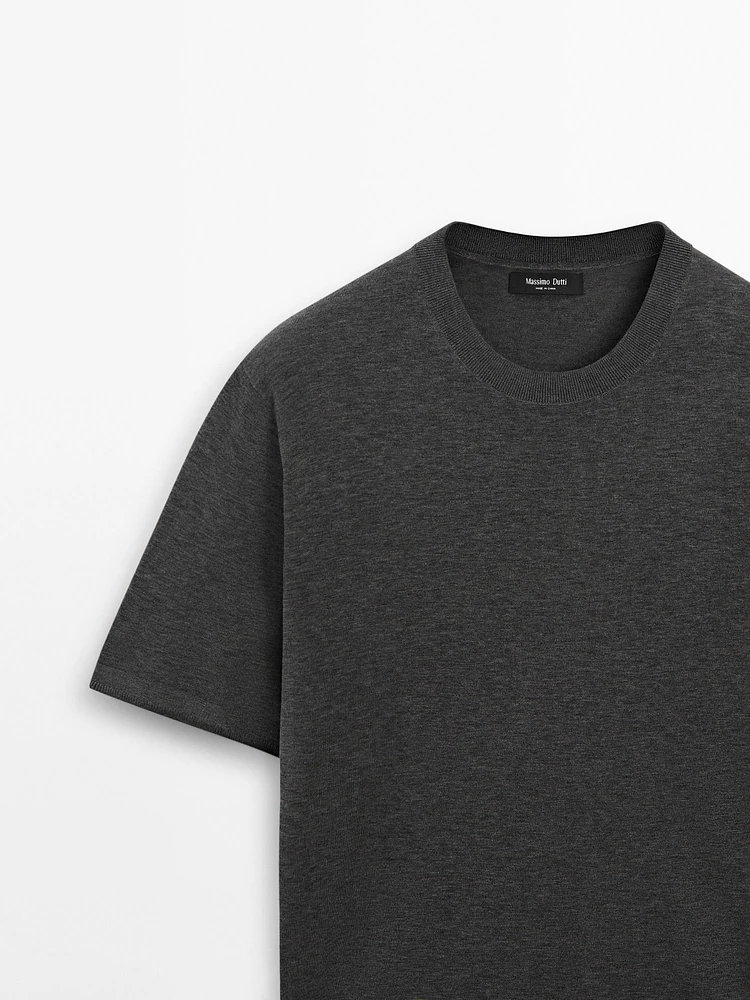 T-shirt en maille de coton mélangé
