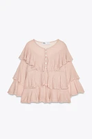 RUFFLED KNIT TOP