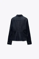 ZW COLLECTION PLEATED DENIM SHIRT