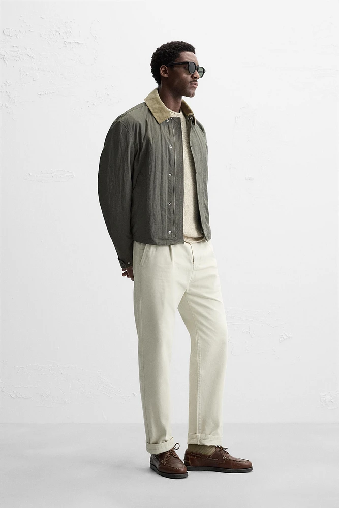 CONTRASTING COLLAR JACKET