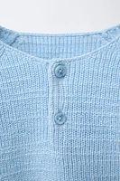 KNIT HENLEY SWEATER