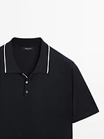Polo en maille avec col coloré