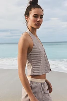 TOP GILET HALTER RAYURES