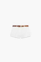 BELTED FLOWY SHORTS