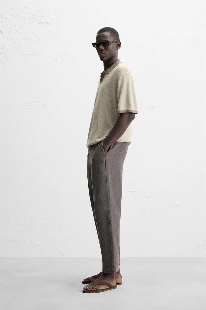 CONTRAST KNIT POLO
