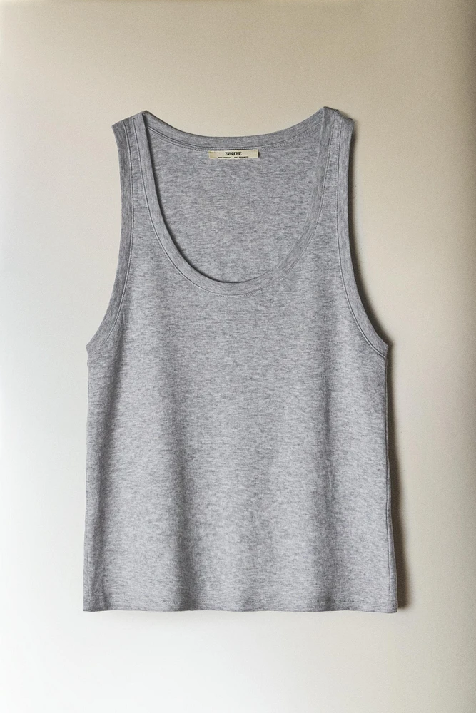 RIBBED COTTON TOP