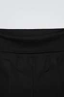 RIBBED BELTED POPLIN PANTS