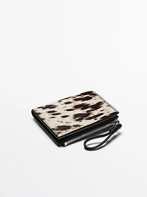 Animal print leather wallet