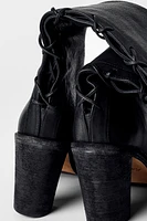 BOTTES À LACETS EN CUIR KATE MOSS X ZARA