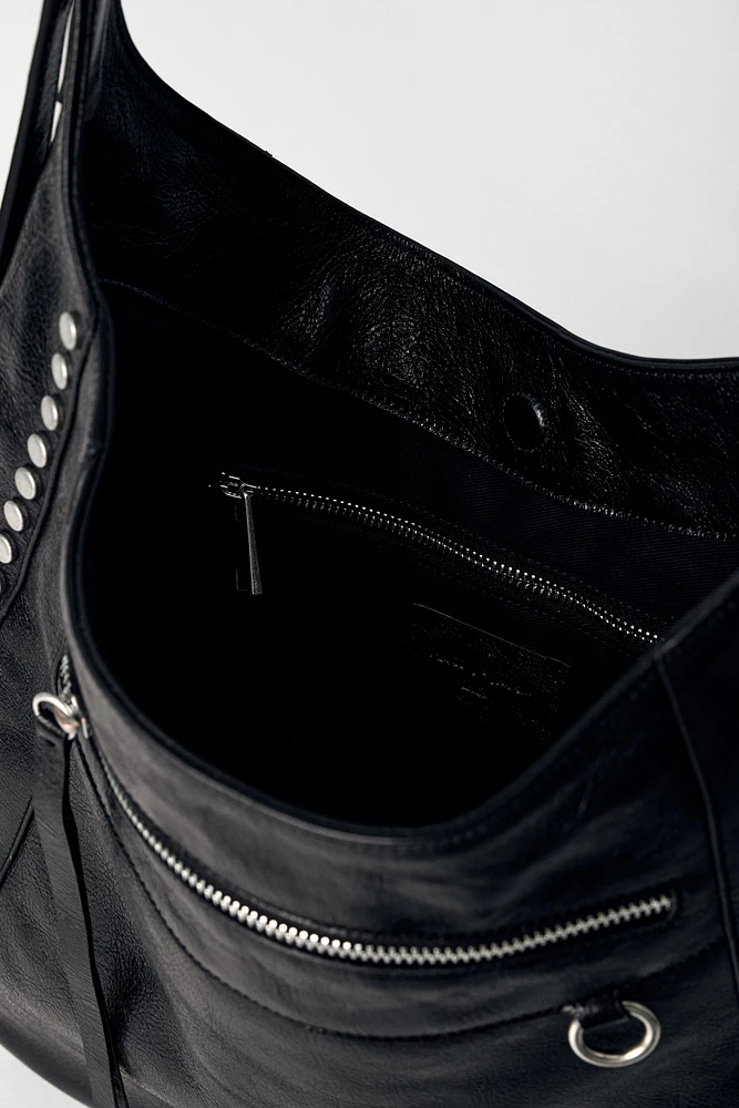 SAC SEAU DÉTAILS MÉTALLIQUES CUIR KATE MOSS X ZARA
