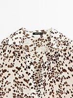 Oversize animal print blouse