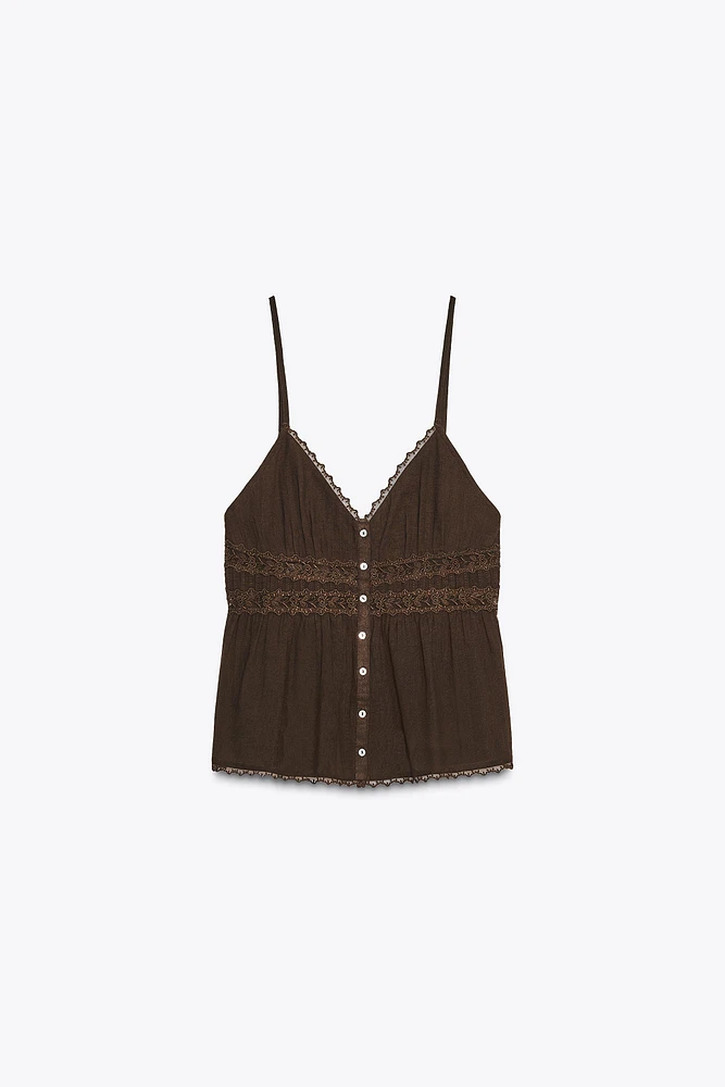 LACE CHIFFON TOP