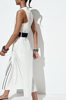 ROBE MIDI EN POPELINE LISERÉS CONTRASTE