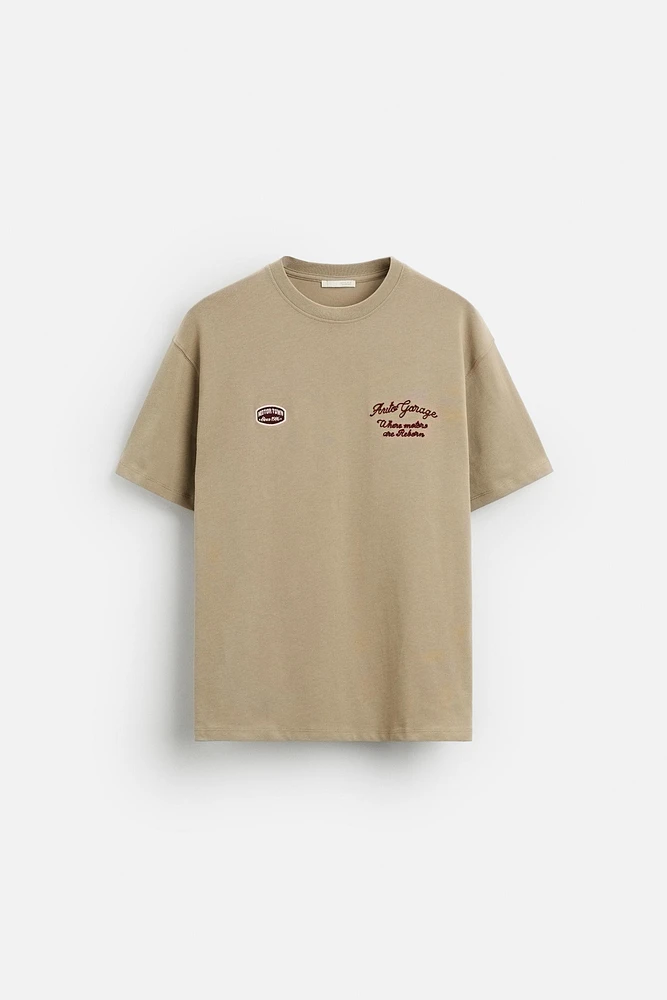 T-SHIRT WITH TONAL EMBROIDERY