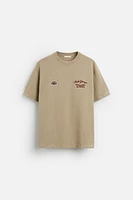 T-SHIRT WITH TONAL EMBROIDERY