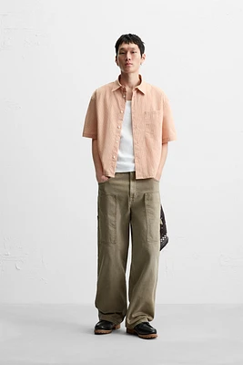 CHEMISE COURTE À RAYURES