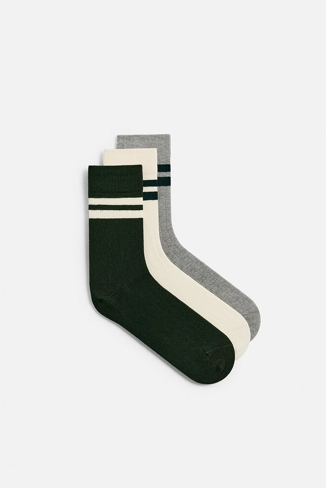 3-PACK OF STRIPED SOCKS
