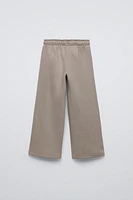 PLUSH WIDE LEG TEXT PANTS