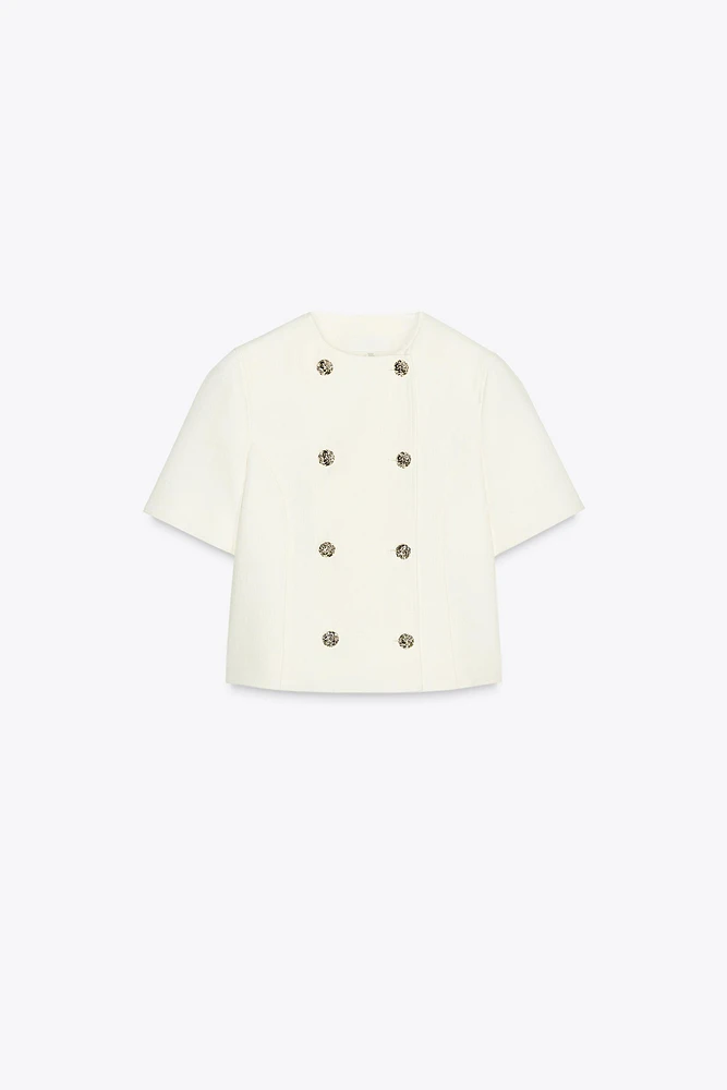 SHORT SLEEVE DOUBLE-BREASTED BLAZER