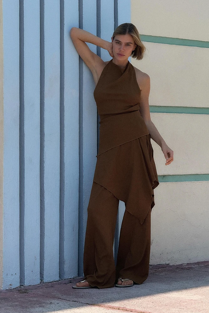 PANTALON PORTEFEUILLE TEXTURÉ