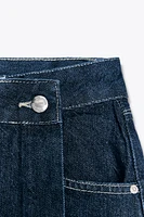 Z1975 JUPE-CULOTTE CROISÉE EN JEAN