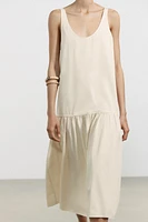 RUCHED MIDI DRESS