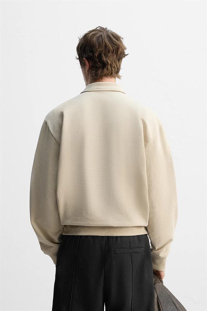 ZIP POLO SWEATSHIRT