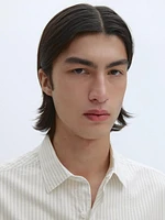Regular fit striped cotton shirt