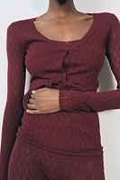 POINTELLE KNIT JACKET