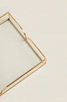 GLASS AND METAL TRAY