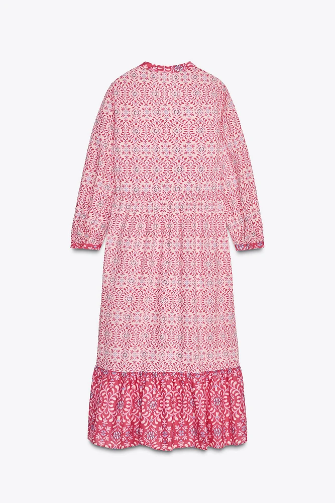 PRINTED MIDI DRESS